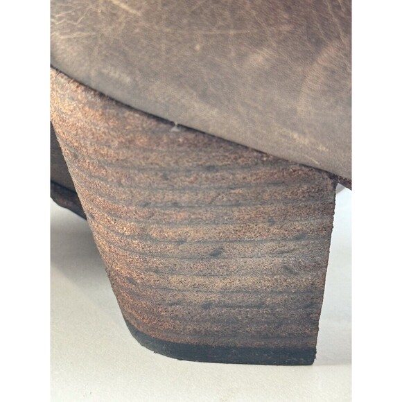 Frye Womens Boots Brown Renee Seam Short Leather Western Heeled Ankle Bootie 6 M - Picture 8 of 11